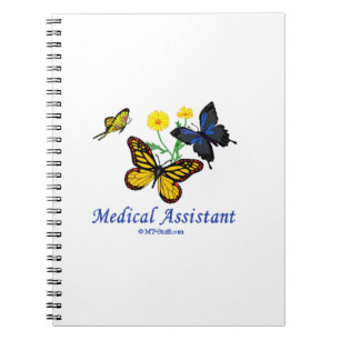 Medicinsk assistent Butterfly Anteckningsbok Med Spiral