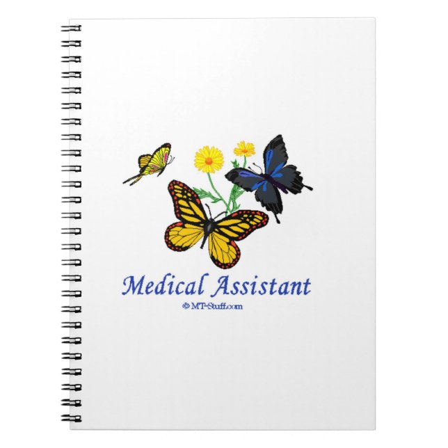 Medicinsk assistent Butterfly Anteckningsbok Med Spiral (Framsidan)