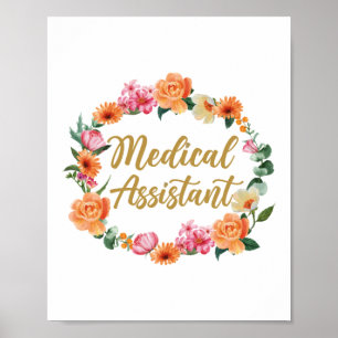 Medicinsk assistent Cma Medical Assistant Blommigt Poster