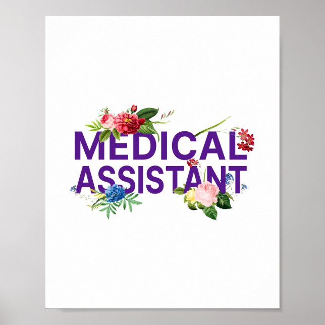 Medicinsk assistent Cma Medical Assistant Blommigt Poster (Framsidan)
