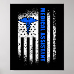 Medicinsk assistent CMA Patriotic American Flagga Poster