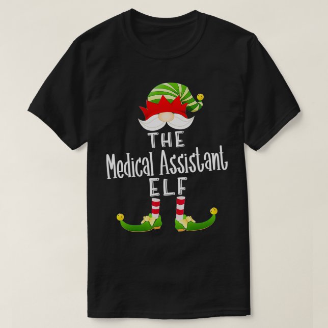 Medicinsk assistent Elf-gruppen Jul Funny Pajama T Shirt (Design framsida)