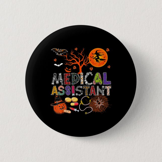 Medicinsk assistent Halloween Zombie Costume Scary Knapp (Framsida)