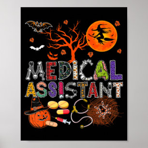 Medicinsk assistent Halloween Zombie Costume Scary Poster