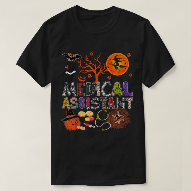 Medicinsk assistent Halloween Zombie Costume Scary T Shirt (Design framsida)