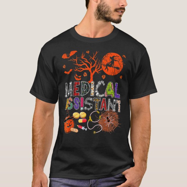 Medicinsk assistent Halloween Zombie Costume Scary T Shirt (Framsida)
