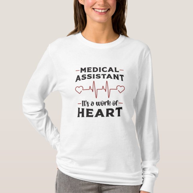 Medicinsk assistent Heart Doktor Medicine Funny T Shirt (Framsida)