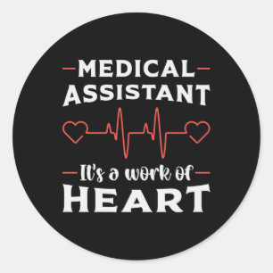 Medicinsk assistent Heart Doktor Medicine Nurse Runt Klistermärke