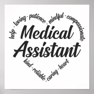 Medicinsk assistent Heart Ord Cloud Poster
