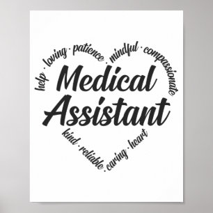 Medicinsk assistent Heart Ord Cloud Poster