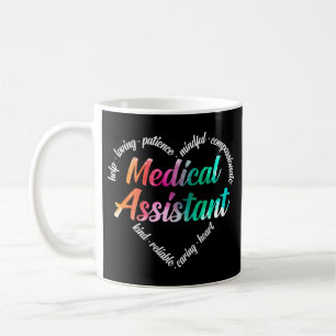 Medicinsk assistent Heart Ord Cloud Watercolor Kaffemugg