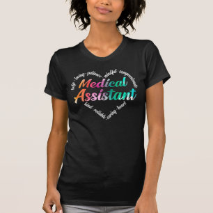 Medicinsk assistent Heart Ord Cloud Watercolor T Shirt