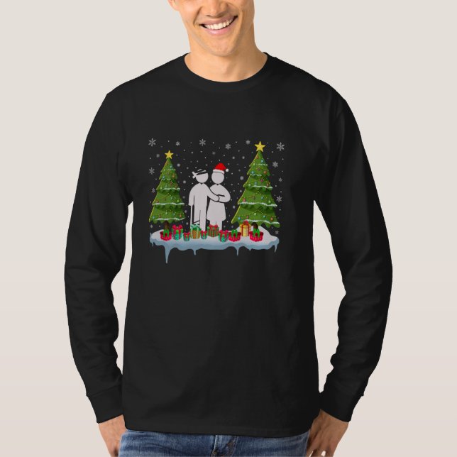 Medicinsk assistent Julafton Träd Lighting Ugly Ch T Shirt (Framsida)