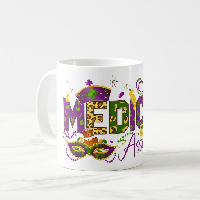 Medicinsk assistent - Mardi Gras Kaffemugg (Framsida vänster)