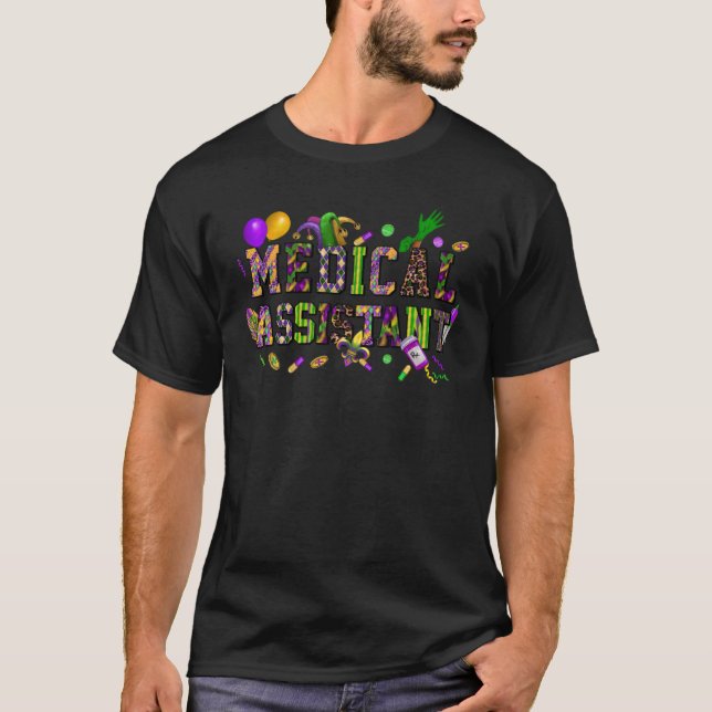 Medicinsk assistent Mardi Gras Leopard Festival Pa T Shirt (Framsida)
