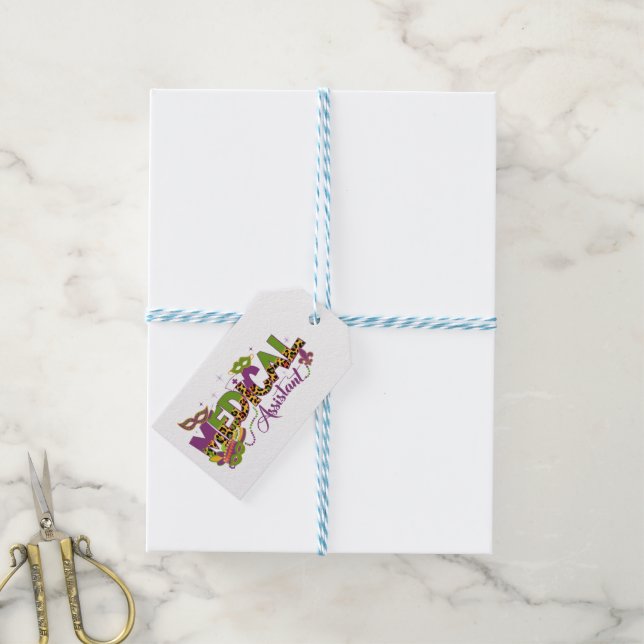 Medicinsk assistent - Mardi Gras Presentetikett (With Twine)