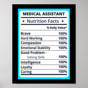 Medicinsk assistent Nutrition Facts CMA Poster