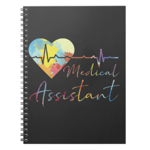 Medicinsk assistent på sjukhus EKG Pulse Watercol Anteckningsbok
