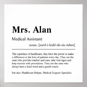 Medicinsk assistent Personlig Gift Poster