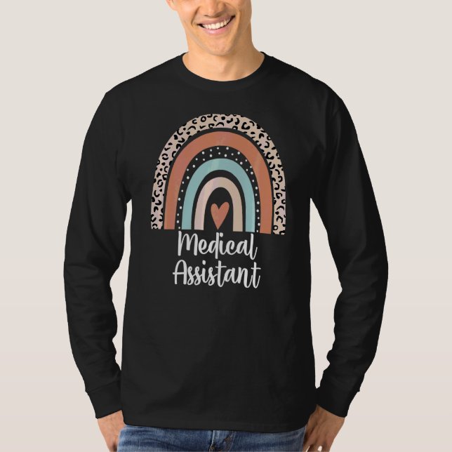 Medicinsk assistent Rainbow Leopard Doktor Nurse N T Shirt (Framsida)