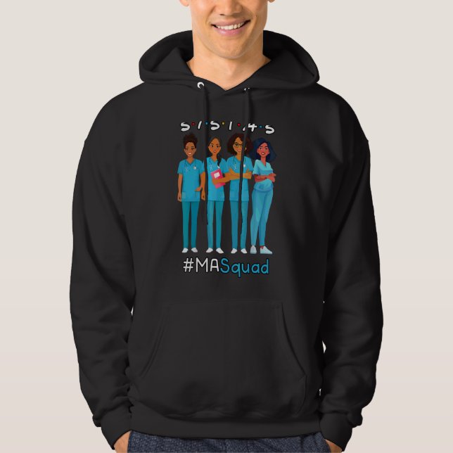 Medicinsk assistent Squad Black Morsa Sistas Squad Hoodie (Framsida)