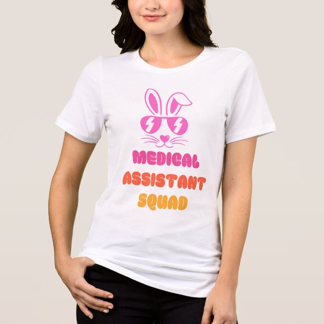 Medicinsk assistent Squad Bunny Öron, söt kanin T Shirt (Framsida)
