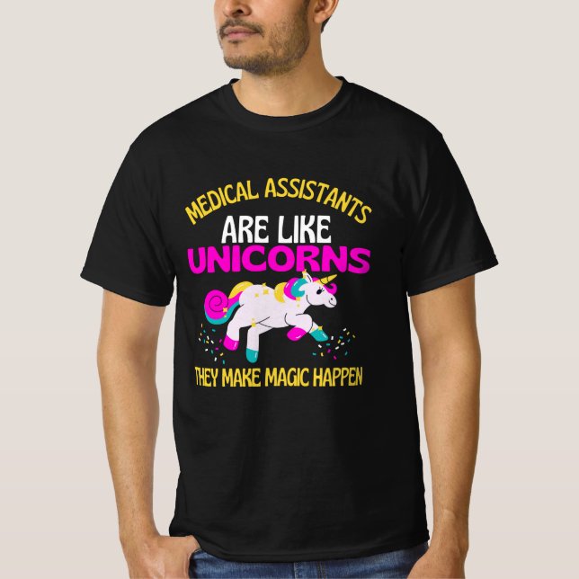 Medicinsk assistent Unicorn , Magic Unicorn T Shirt (Framsida)