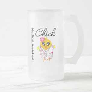 Medicinsk assistentchick frostat ölglas