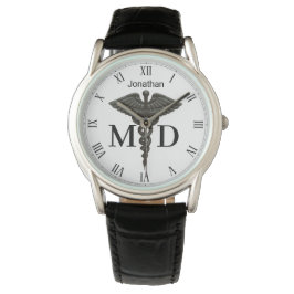 Medicinsk Black Caduceus Medical Doktor MD Manar W Armbandsur