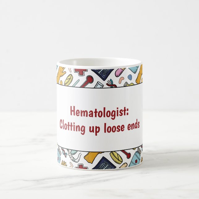 Medicinsk blodsjukpun från doktor mönster kaffemugg (Center)