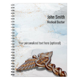 Medicinsk Caduceus Copper Ro Guld Luxury Marble Anteckningsbok