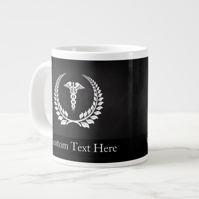 Medicinsk Caduceus Laurel Jumbo Mugg (Framsida vänster)