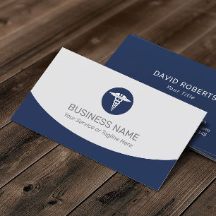 Medicinsk Caduceus Logotyp Professionell Visitkort
