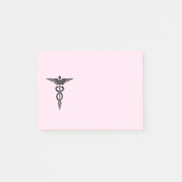 Medicinsk Caduceus på rosor Post-it Block