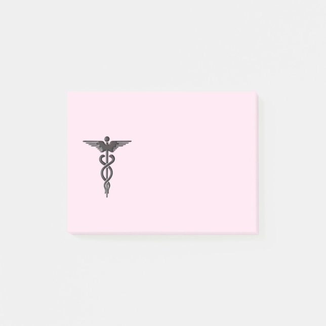 Medicinsk Caduceus på rosor Post-it Block (Framsida)