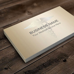 Medicinsk Caduceus Symbol Classy Guld Professionel Visitkort