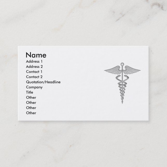 Medicinsk Caduceusvisitkort Visitkort (Framsida)