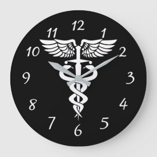 Medicinsk Cadueus-symbol Stor Klocka