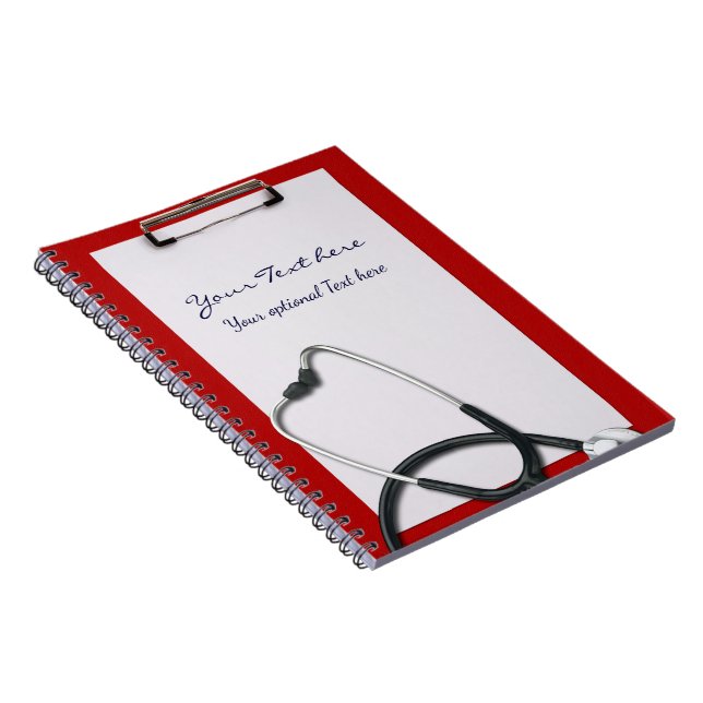 Medicinsk Clipboard med stetoskopet - Anteckningsbok (Högra Sidan)