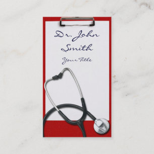 Medicinsk Clipboard med stetoskopvisitkorten Visitkort