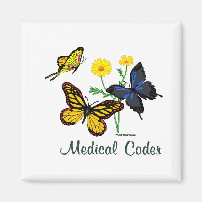 Medicinsk coder Butterflies Magnet (Framsidan)