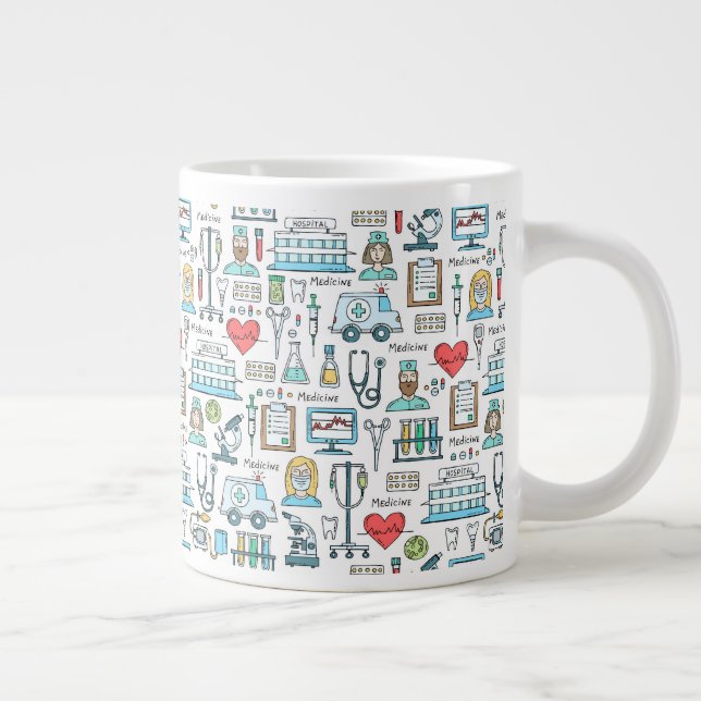 Medicinsk design Mönster Jumbo Mugg (Höger)