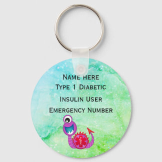 Medicinsk diabetiker-ID Personlig av varningstext Nyckelring