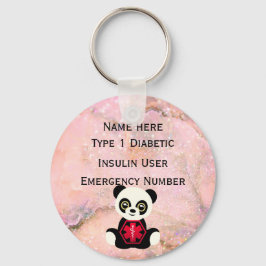 Medicinsk diabetiker-ID Personlig av varningstext Nyckelring
