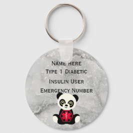 Medicinsk diabetiker-ID Personlig av varningstext Nyckelring