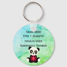 Medicinsk diabetiker-ID Personlig av varningstext Nyckelring