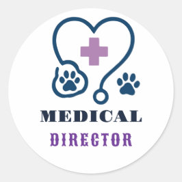🩺 Medicinsk Direktör för Veterinärsjukhus Team 🩺 Runt Klistermärke
