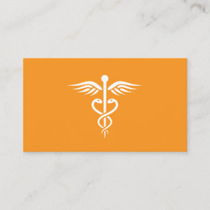 Medicinsk doktor caduceus, Modern snyggt orange Visitkort