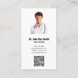 Medicinsk Doktor-foto QR-kod Modern minimalist Visitkort