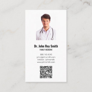 Medicinsk Doktor-foto QR-kod Modern minimalist Visitkort